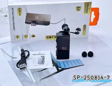 Écouteurs Sans Fil LED Ultra-Pratiques – Son Clair & Design Rétractable