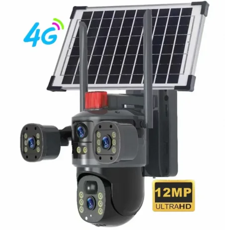 Caméra de Surveillance Solaire 4G Intelligente – Sans WiFi, Vision Nocturne HD & Contrôle à Distance