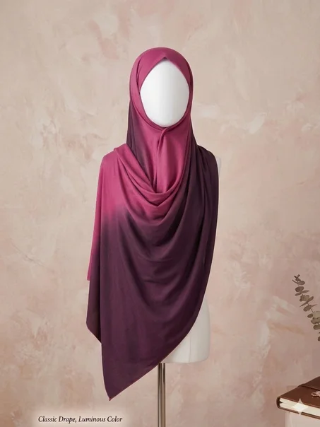 HIJAB JERSEY DEGRADE ROSE ET VIOLET