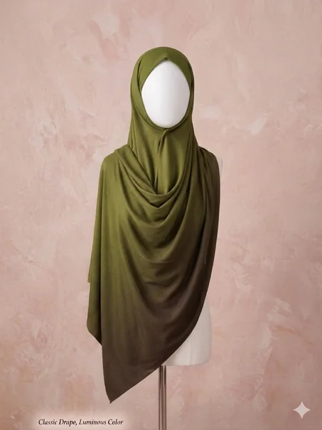 HIJAB JERSEY DEGRADE VERT OLIVE
