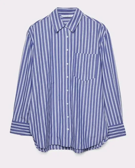 Chemise sexy pour femme Bleue Blanc