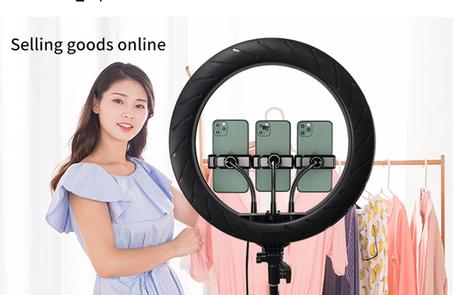 Anneau Lumineux LED 14 Pouces RGB+CCT avec Trépied et 3 Supports Téléphone – Éclairage Professionnel pour Photo, Vidéo et YouTube