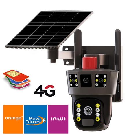 كاميرا مراقبة شمسية 12 MP بثلاث عدسات