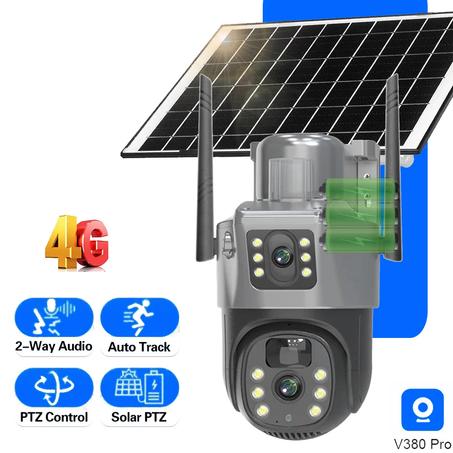 كاميرا مراقبة شمسية 10MP بعدستين ومزايا متطورة