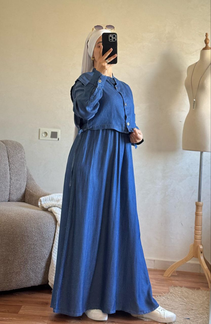 👗 ستيل صيفي انيق Robe Jeans Tensil 2en1 👗