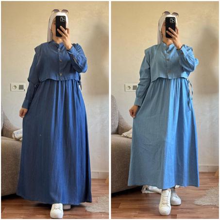 👗 ستيل صيفي انيق Robe Jeans Tensil 2en1 👗