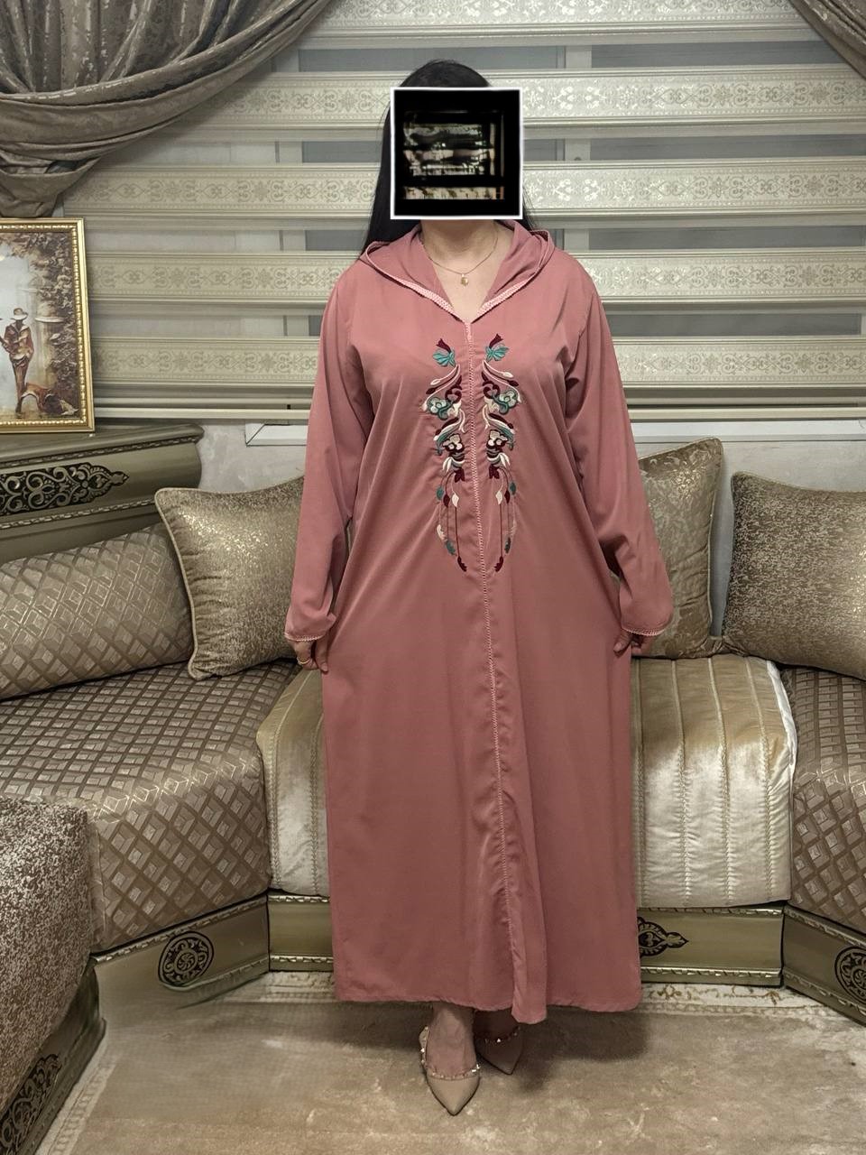 🌸 جلابة كريب كورية – أناقة وراحة فكل تفصيلة 🌸