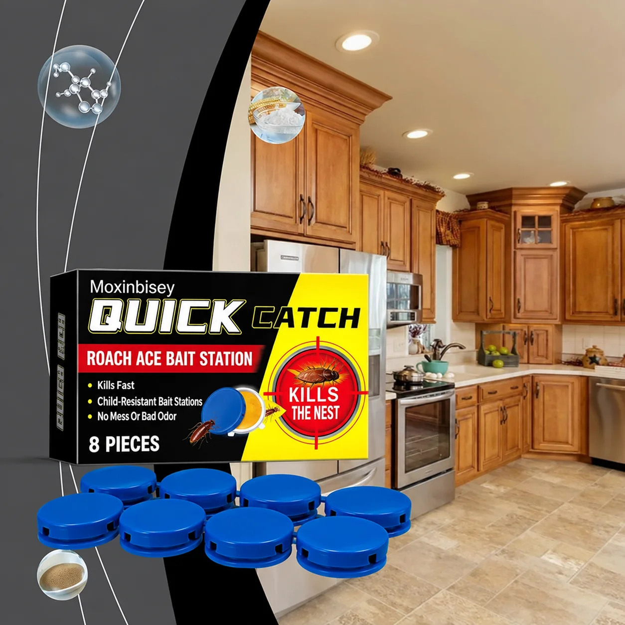 8pcs roach ace bait station