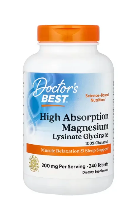 دكتورز بيست‏, مغنيسيوم ليسينات جليسينات عالي الامتصاص، مخلب، Albion® TRAACS®‎ – ‏240 قرص (100 ملجم لكل قرص)