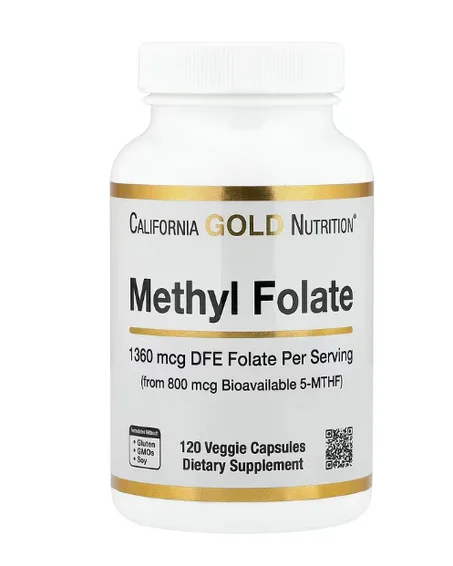 كاليفورنيا غولد نيوتريشن‏, فولات الميثيل وفيتامين ج، 120 كبسولة نباتية