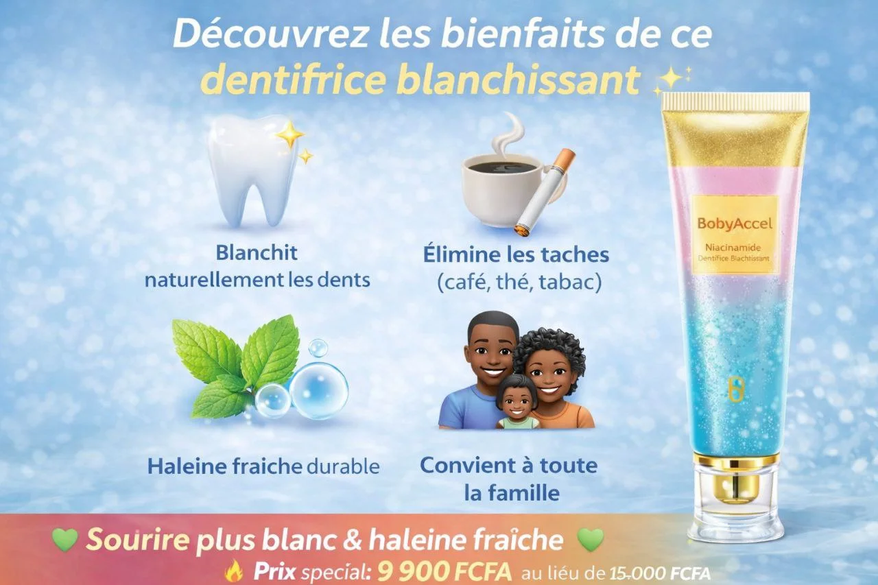 👉 Dentifrice Blanchissant à la Niacinamide – Anti-Taches & Haleine Fraîche
