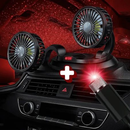ventilateurs de voiture 360° +  projecteur d'ambiance (cadeau🎁)