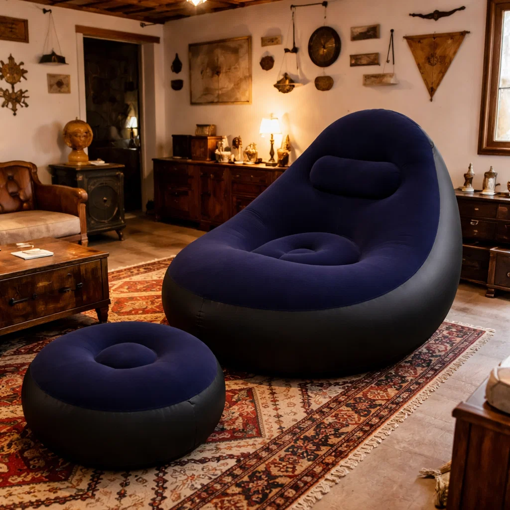 🛋️ Lazy Couch – Canapé Gonflable en Velours Moderne et Confortable