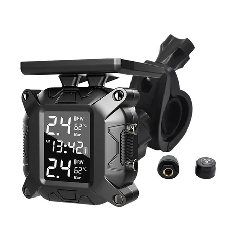 TPMS sans fil solaire pour pneus moto – Étanche avec charge rapide QC 3.0