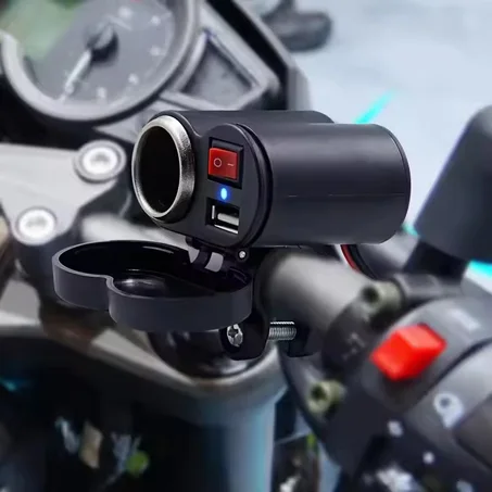 🛵💥 Chargeur USB Moto 2-en-1 avec Allume-Cigare – Étanche & Ultra Pratique !  🔋 2 en 1 : Prise USB + Allume-Cigare Moto