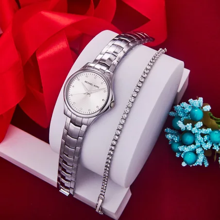 ساعة بجوده عالية مقاومة للصدأ مع كوغميط هدية