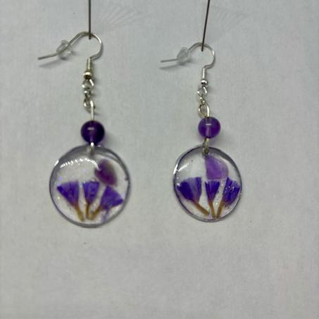 Boucles d'oreilles Améthyste & Flower power