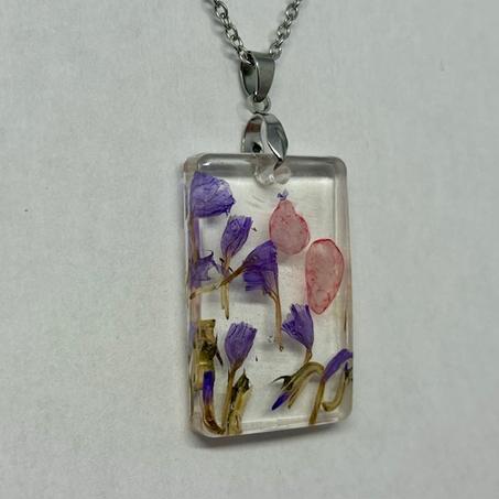 Réf 08247 Pendentif Flower Power et Quartz rose