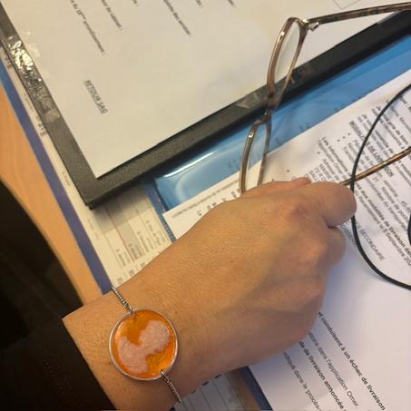 Bracelet Camée Joséphine ( Orange )