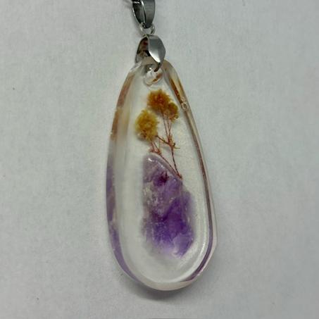Réf 07247 Pendentif Amethyste et Flower Power