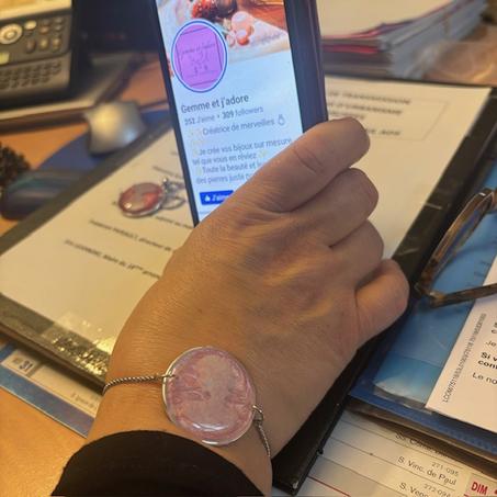 Bracelet Camée Joséphine ( rose )