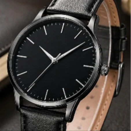 Classic Black Leather Watch
