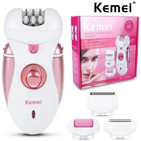 Epilateur Femmes KEMEI Rasoir Électrique-Soins Pieds - Sans Fil 4 en 1