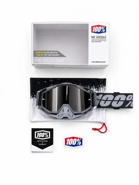 Lunettes 100% Motocross Premium – Gris