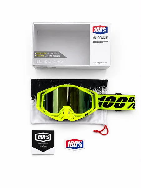 Lunettes 100% Motocross Premium –Jaune