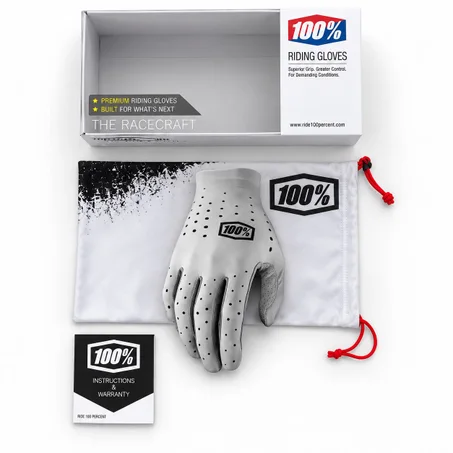 ⚪ Gants 100% RIDECAMP – Grey Edition
