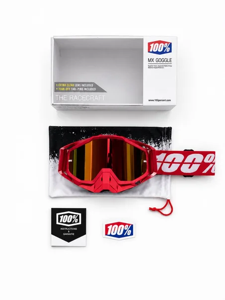 Lunettes 100% Motocross Premium – Rouge Fumer