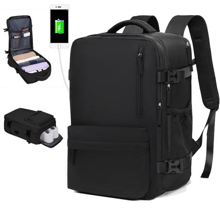 Large Travel Backpack (Black) - حقيبة ظهر كبيرة للسفر (أسود)