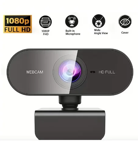 1080P Full HD Webcam with USB Plug & Play,