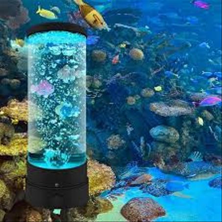 Bubble Fish Lamp, LED Aquarium Sensory Light, 15ft Colorful Bubble Tube for Bedroom, Kids Room, Living Room, Party