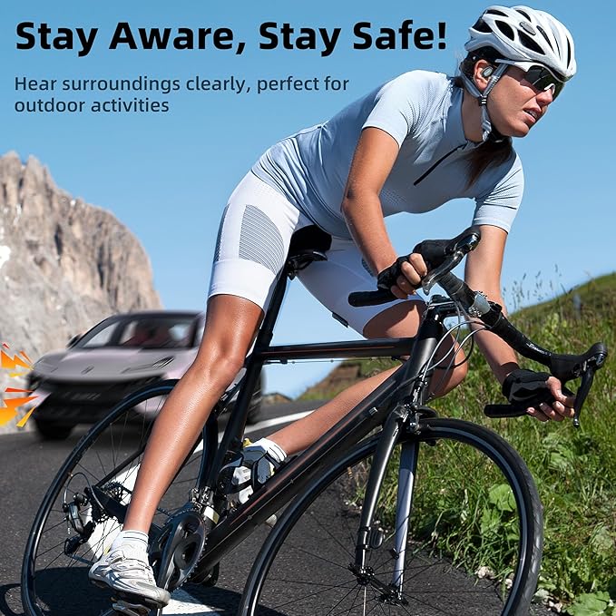 oraolo Open Ear Earbuds, Bluetooth 5.4 Wireless Earbuds with Large 16.2mm Driver, Open Earbuds with AI Noise Cancellation, 32 Hours Battery Life, Running Headphones Resistant to