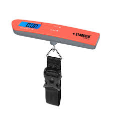 STARGOLD Lite Weight Portable Luggage Scale, 50 KG Capacity, One-Click Ergonomic Design, Backlit Display, 4 Unit Conversions, SG-WHM33 Black