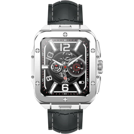 Swiss Military Smart Watch Alps 2 Rose Gold Frame Black Leather Strap