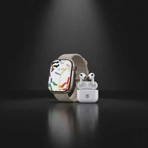 Pack Montre Connectée W9 Pro Max + Écouteurs Sans Fil J50