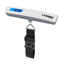 STARGOLD Lite Weight Portable Luggage Scale, 50 KG Capacity, One-Click Ergonomic Design, Backlit Display, 4 Unit Conversions, SG-WHM33 Black