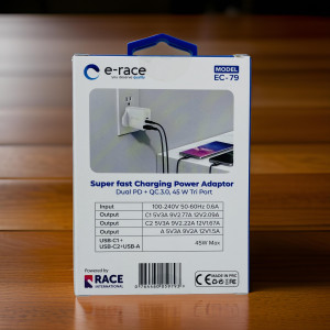 E-RACE 45W TRIPLE PORT POWER ADAPTER(EC-79)