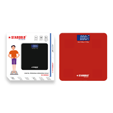 STARGOLD Digital Personal Weighing Scale, 180 KG Capacity, 6mm Tempered Glass, High Precision Sensors, Ultra Thin Design, SG-WSM22 Red