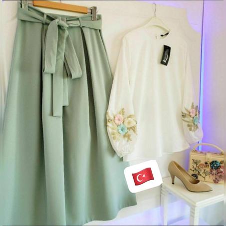 ✨ طقم قميجة + صاية - 2 قطع مستوردة من تركيا 🇹🇷 (BO P 18)