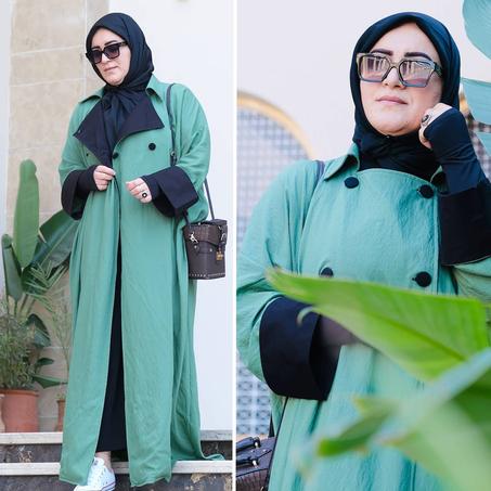 عباية "لُجين" – أناقة بلونين بتصميم عصري