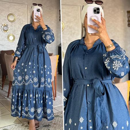 كسوة لولان جينز مطروزة (AZ P32)