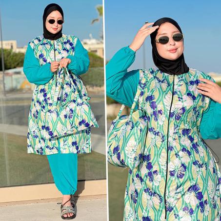 بوركيني 4 قطع أنيق ومحتشم  (AF P10)