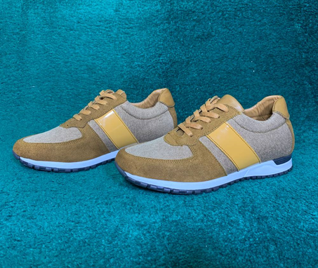 Une chaussure élégante en cuir et  en daim de première qualité