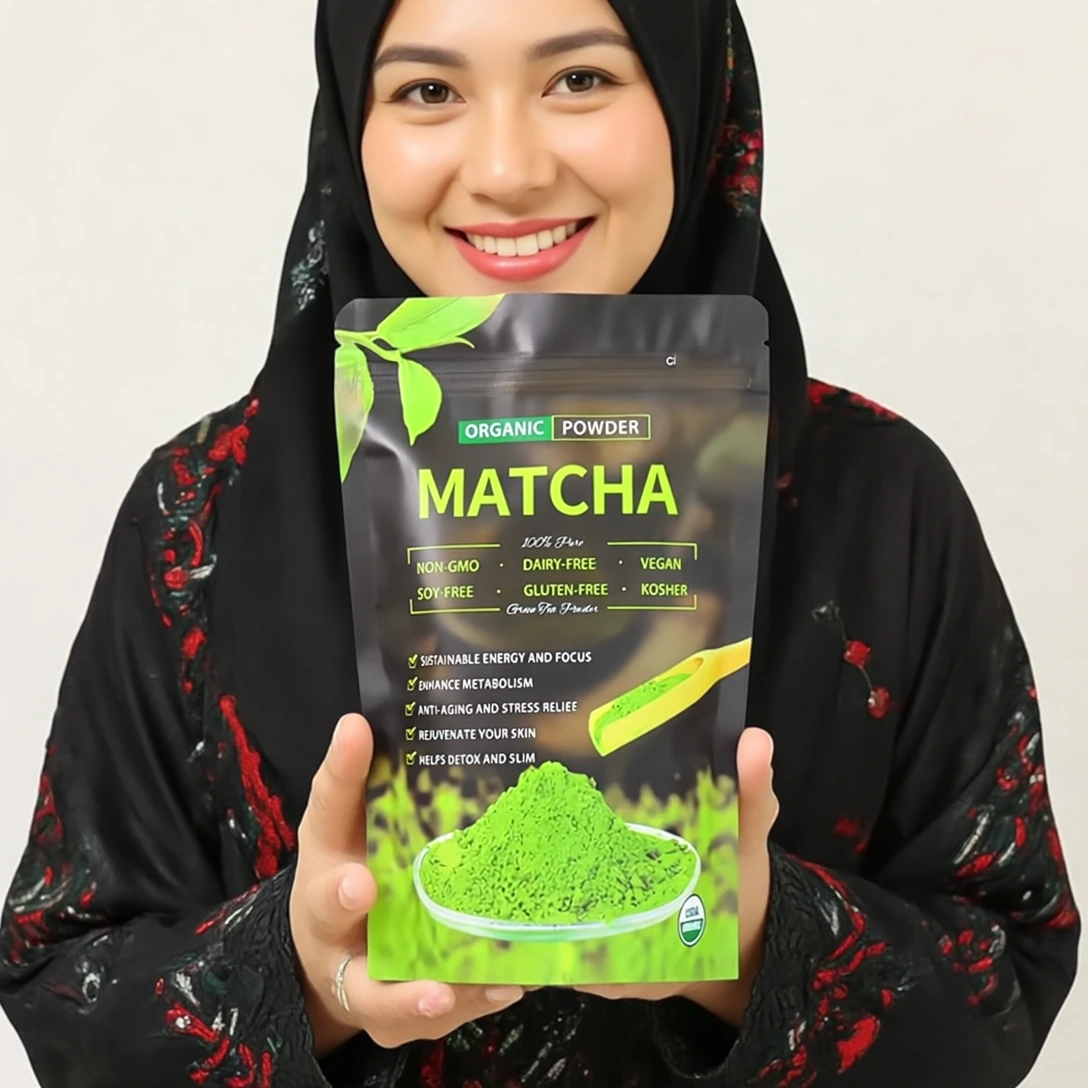 مسحوق MATCHA ، يساعد على دعم لمعان الشعر ومظهره، ويساهم في تحسين ملمس البشرة بشكل طبيعي
