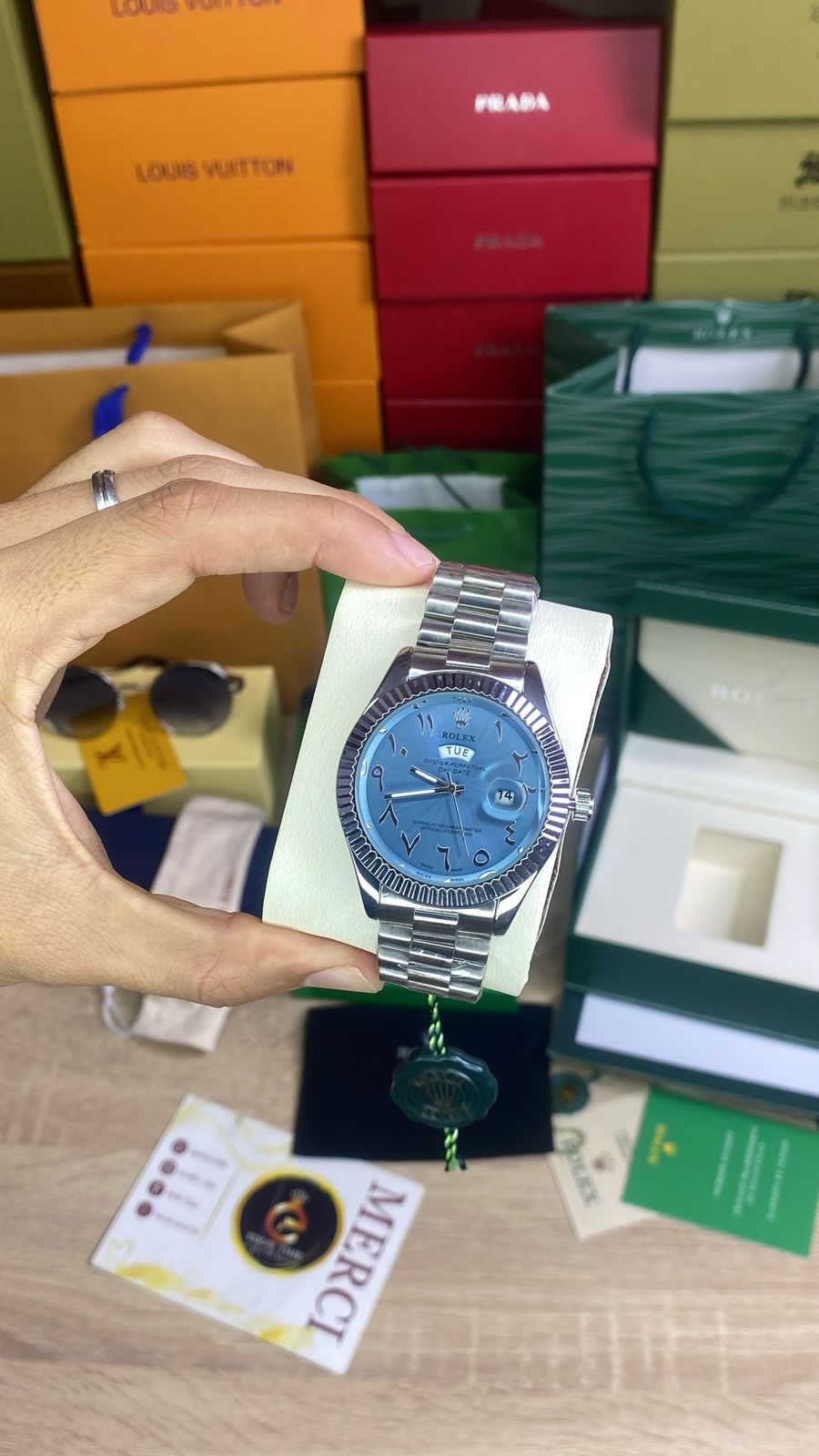 Rolex datejust bleu