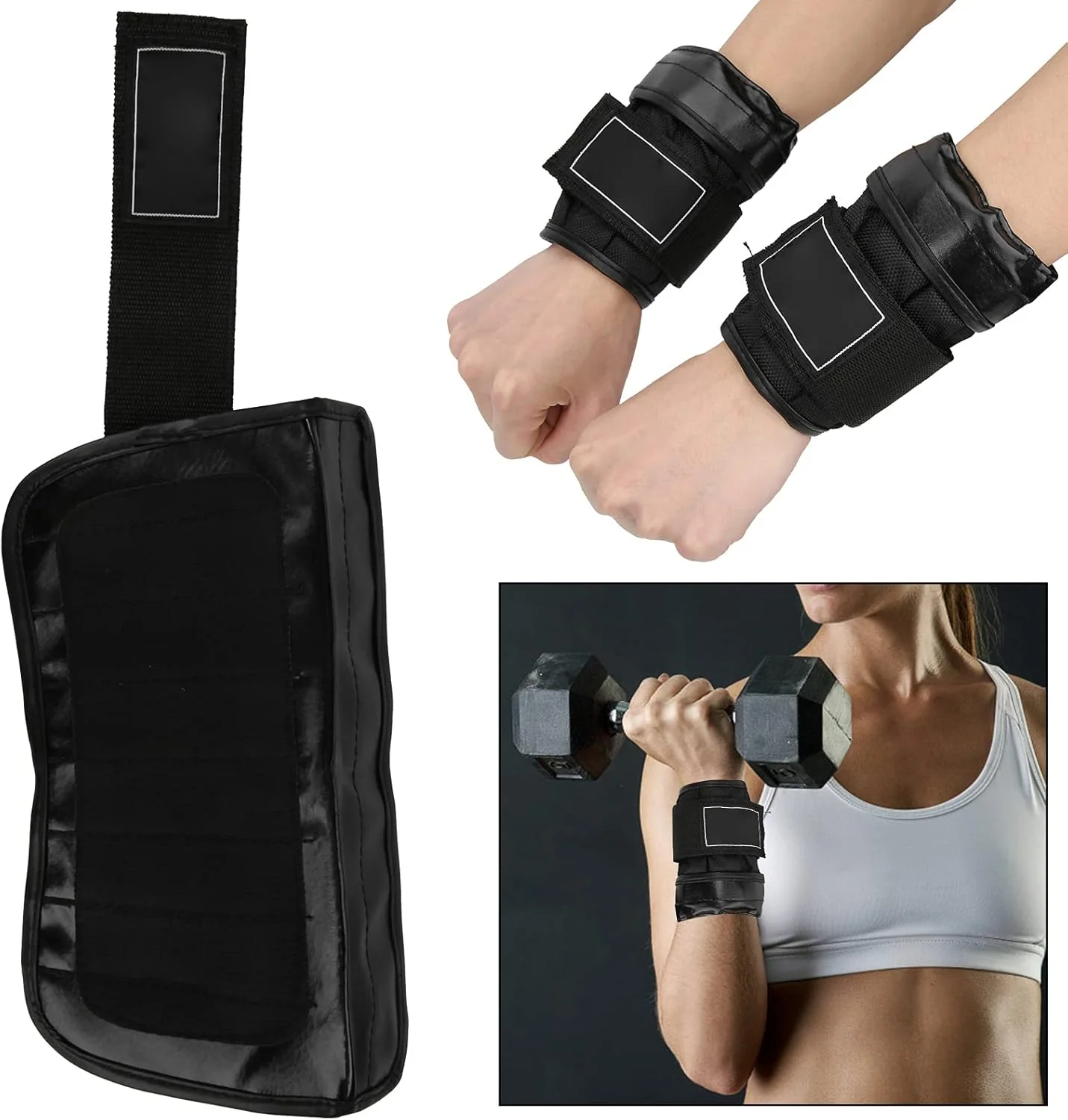 💪 Lot de 2 Bandes de Poignet Lestées Réglables – 1KG 💪 زوج أساور معصم للأوزان قابلة للتعديل – 1 كلغ