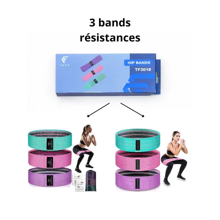 Booty Resistance Bands –  3 أشرطة مقاومة
